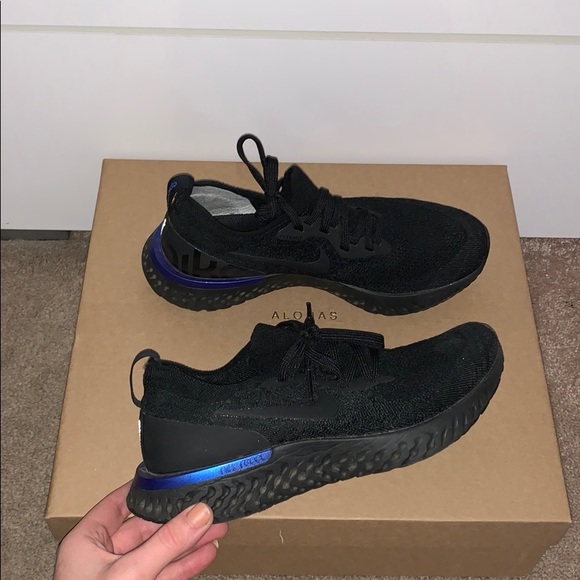 nike epic react black racer blue